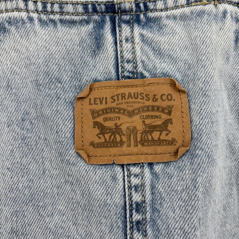 Levi Kids Jumper Size 10‎ REG Blue Denim Acid Wash Bib Front Vintage 90's Style